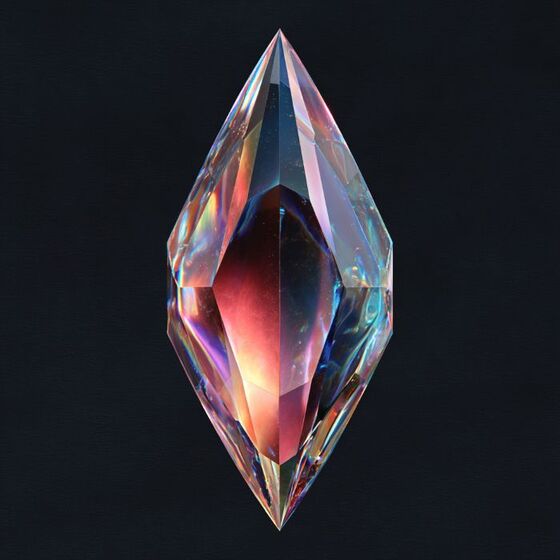 A brilliant, digitally rendered diamond-shaped gemstone with colorful reflections, symbolizing the advanced technology behind AI-Powered Gemstone Grading Tools.